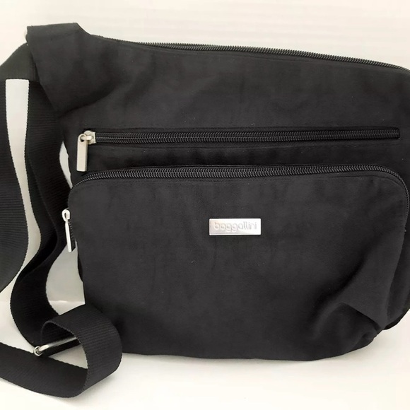 Baggallini Black Nylon Ergonomic Unisex Sling Crossbody Bag Lightweight - Picture 9 of 14